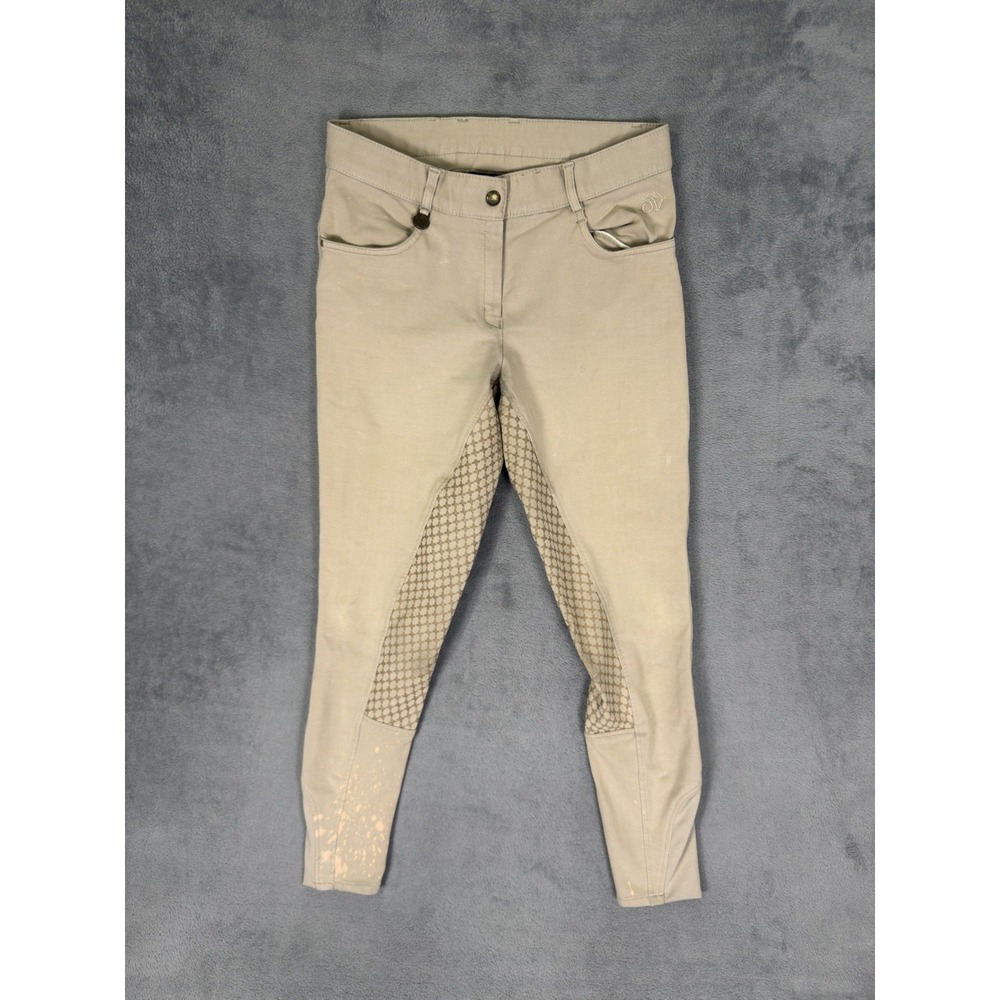 Ovation Riding Pants Womens 28R Tan Beige Equestrian Horse‎ Slim Skinny Stretch